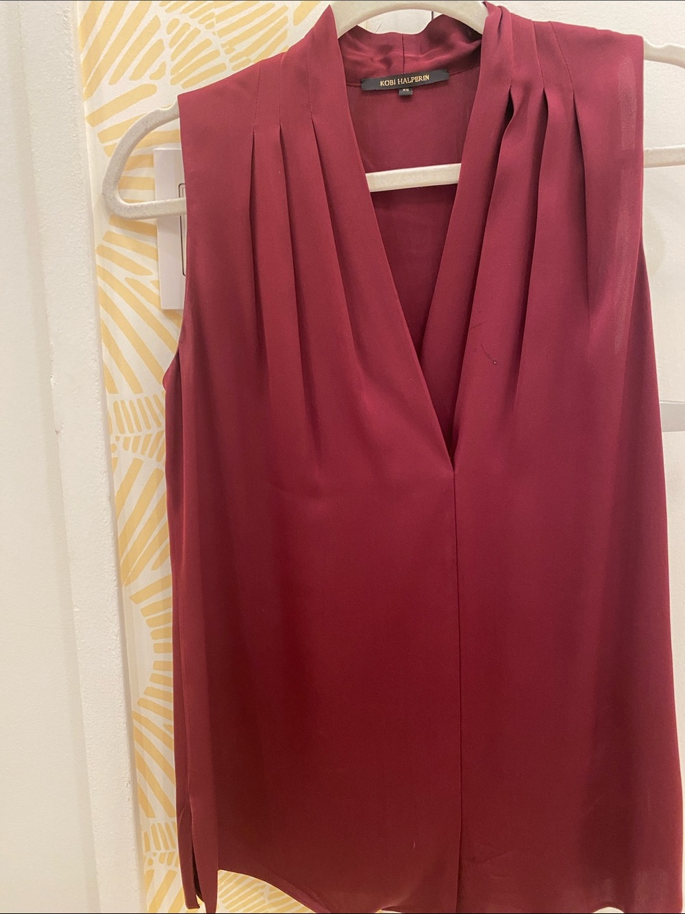 Kobi Halperin, sleeveless, V-neck silk top